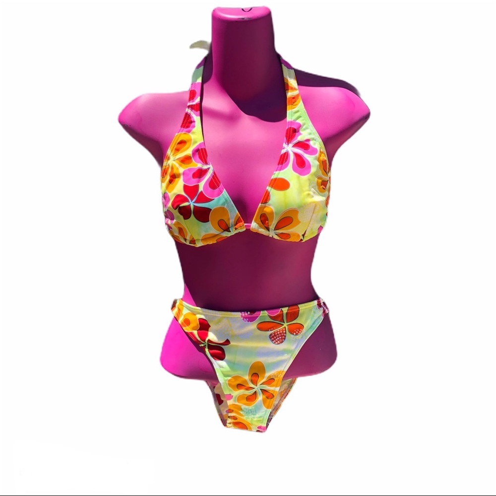 Oficina Brasil L yellow floral bikini